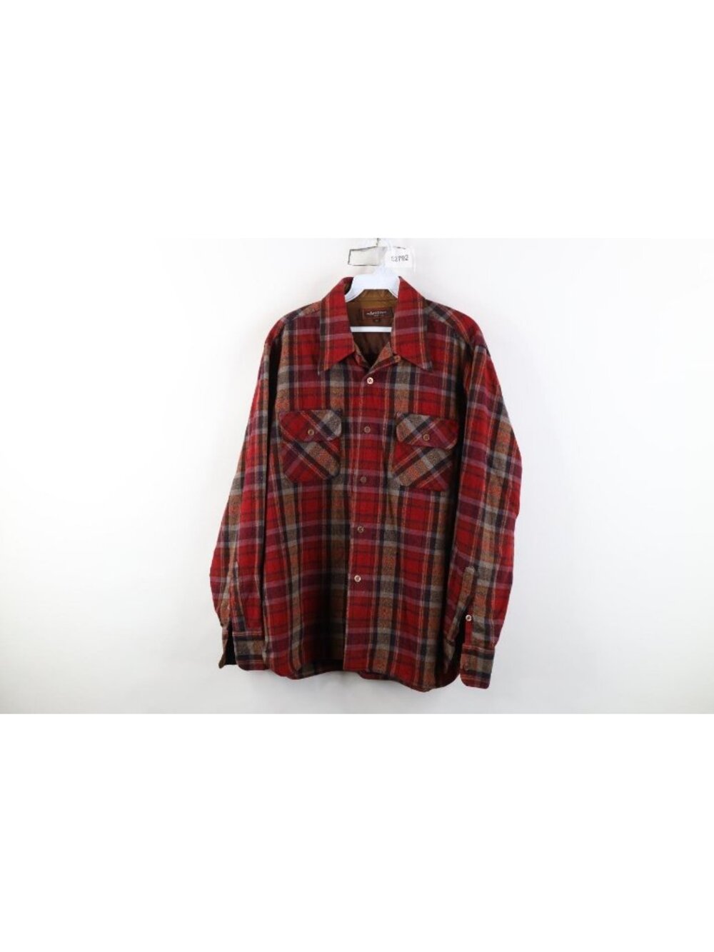 Vtg 70s Streetwear Mens Medium Wool Blend Knit Board Dagger Collar Button Shirt